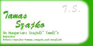 tamas szajko business card